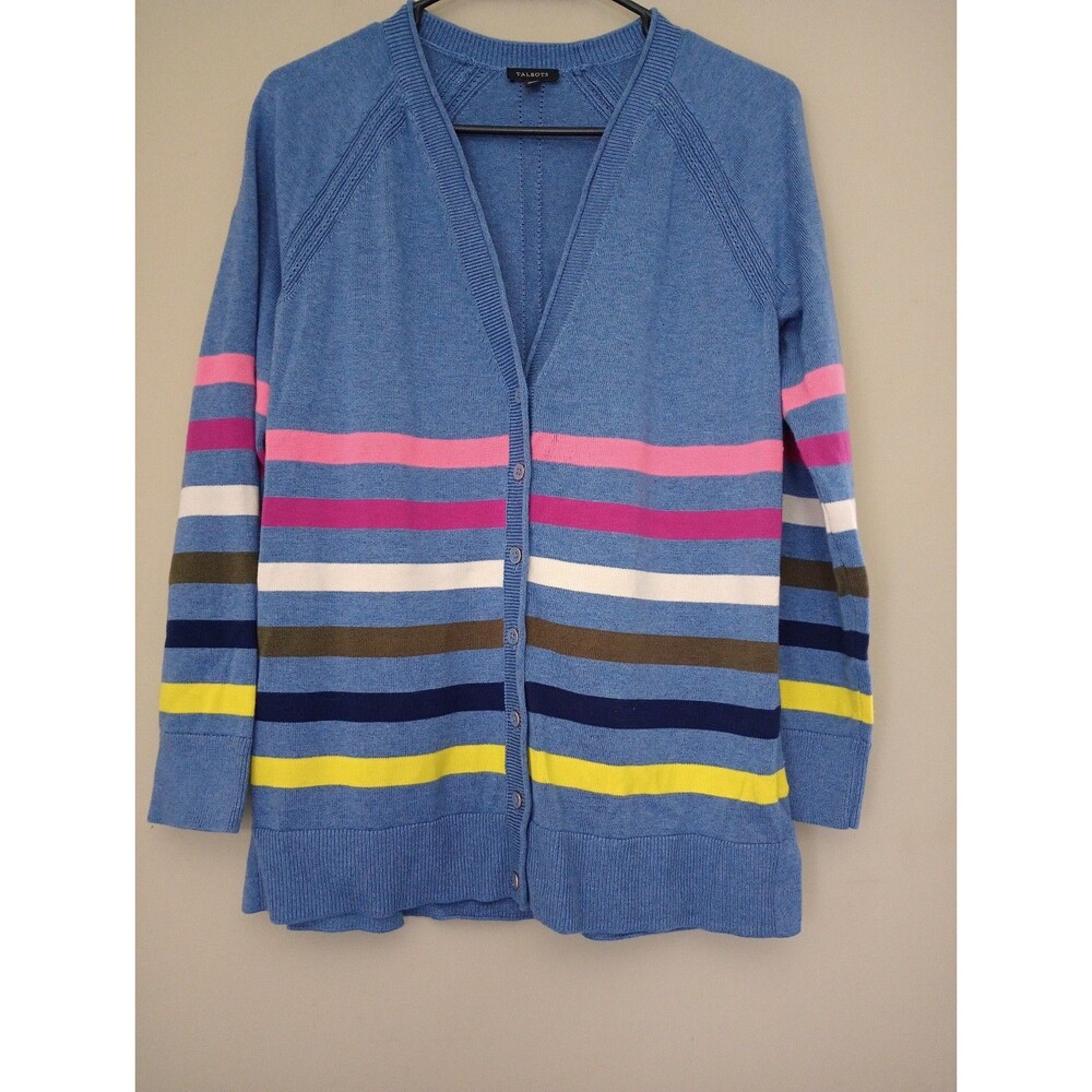 Talbots Button Up V Neck Cardigan Long Sleeve Size Medium